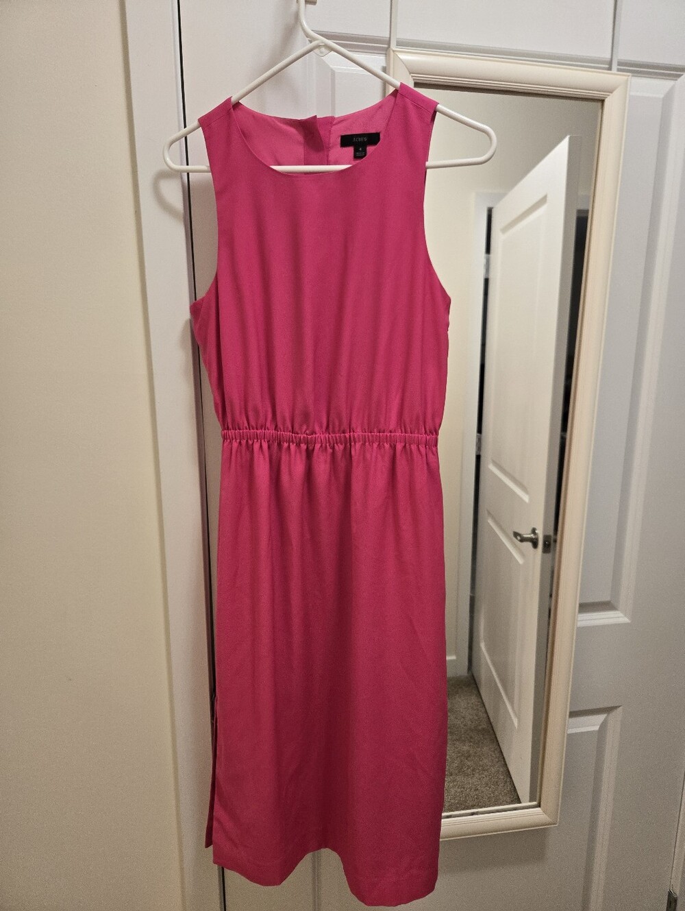 J.Crew Sleeveless Midi Sheath Dress, Pink, Size 4
